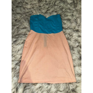 Women's TOBI Strapless Dress S Peach Teal